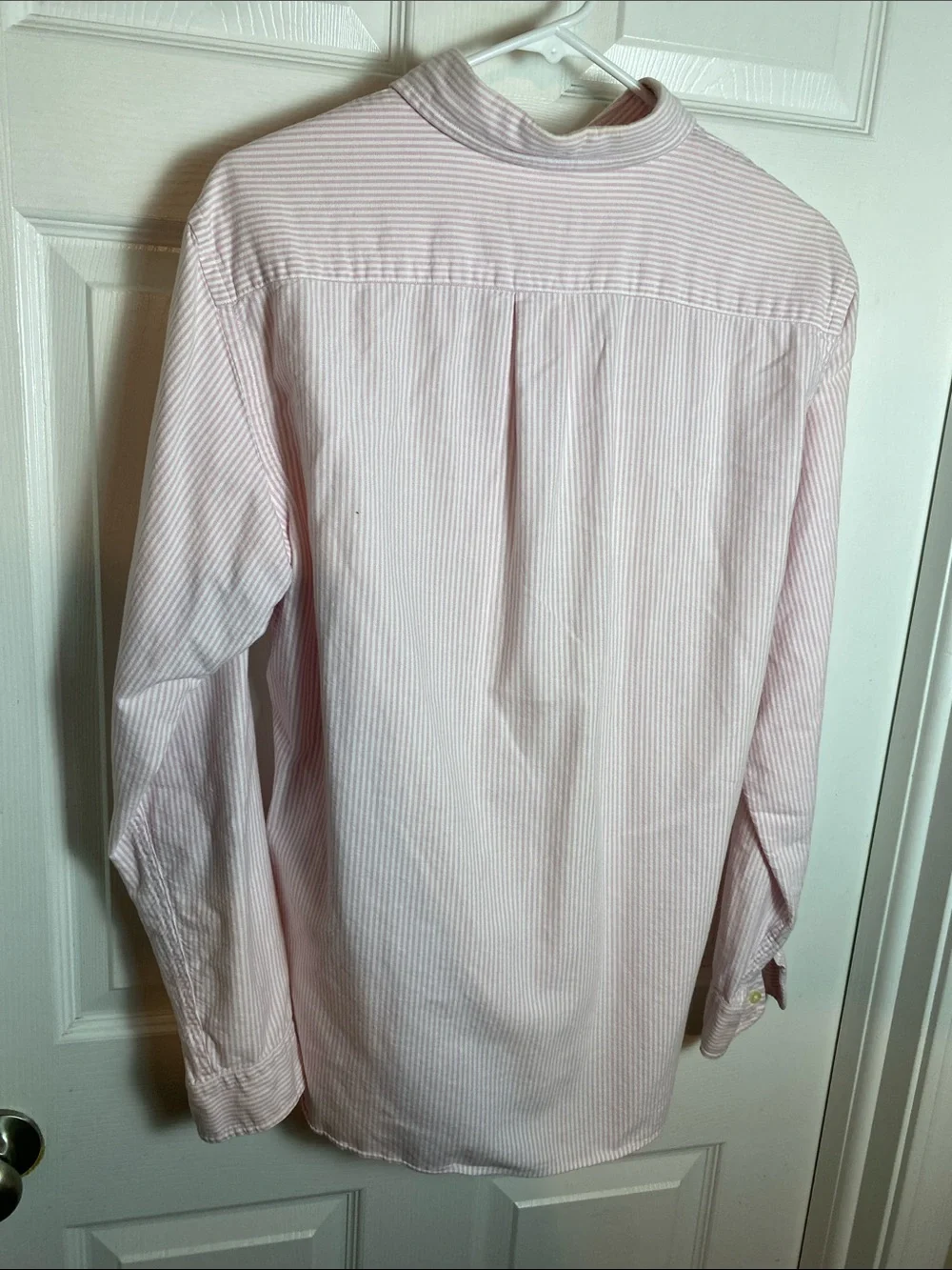 Vintage Oxford J. Crew Pink & White Striped Button-Down Tailored Shirt Cotton